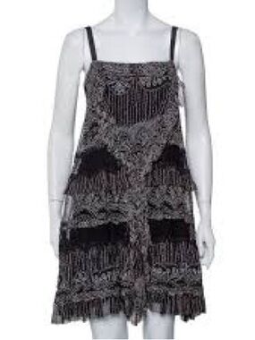 Diane von Furstenberg Black Printed Silk Taleen Mini Dress